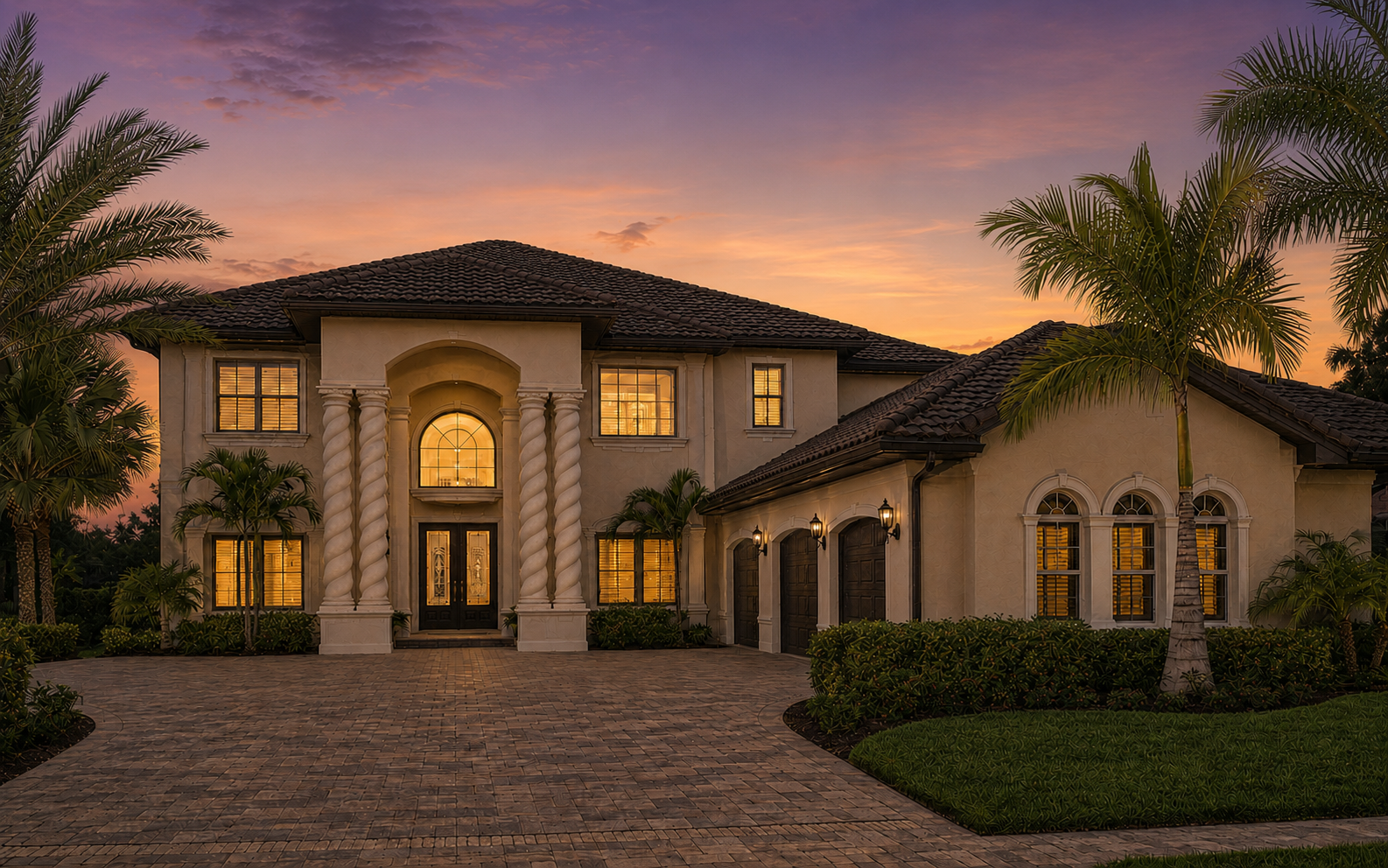 Florida home before professional Christmas lighting